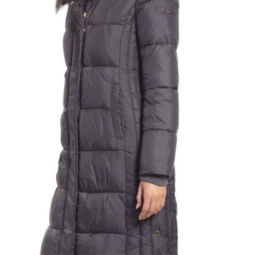 Via Spiga Grey Winter Coat with Faux Fur Trim Removable Hood | Size Medium - Picture 4 of 16